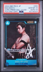 2024 ONE PIECE JAPANESE PREMIUM MACKENYU #056 RORONOA ZORO PSA 10 DNA AUTO 10